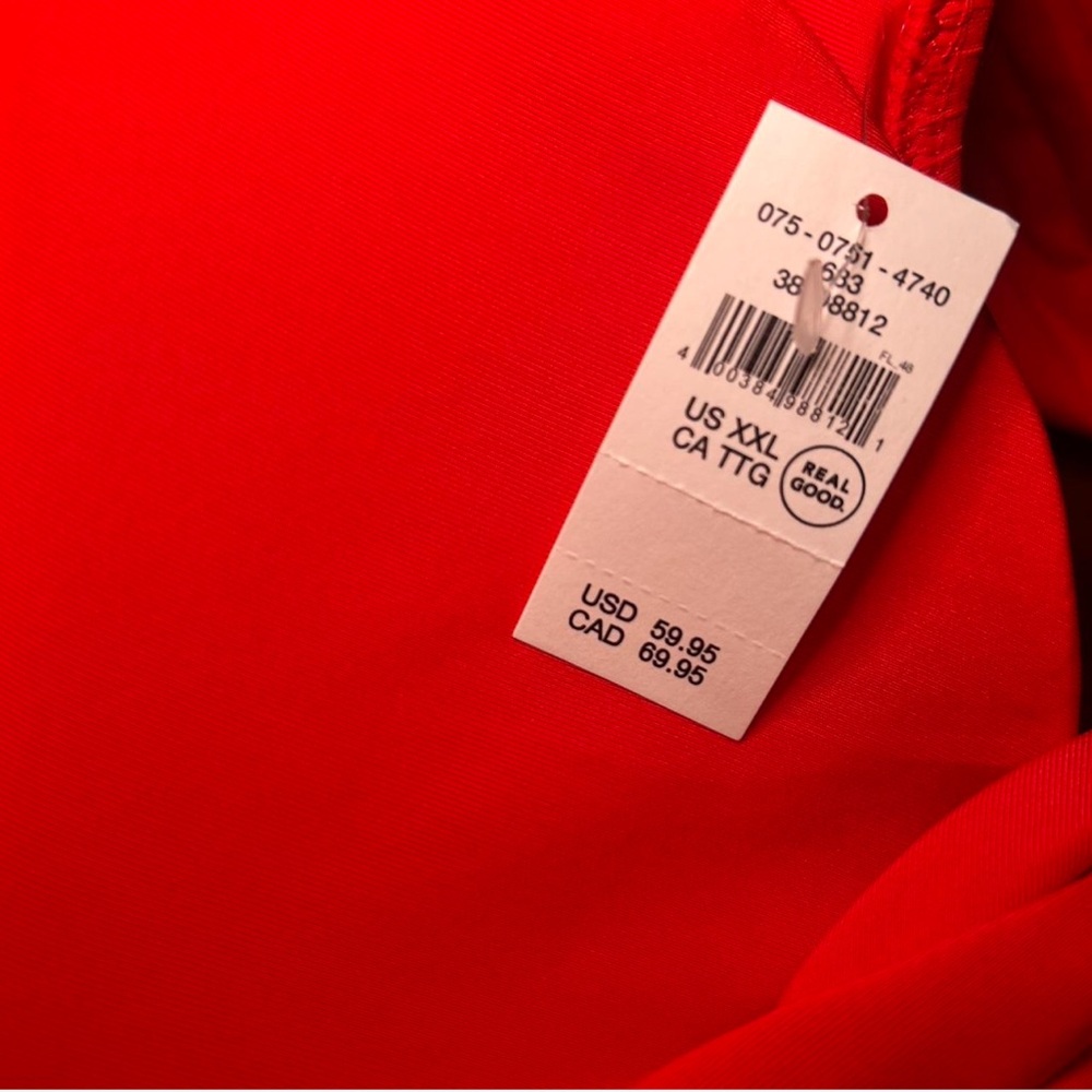 NWT Aerie Red Women's One Piece wide rib cut out Swimsuit - Picture 5 of 7